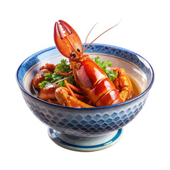 shrimp in a glass bowl