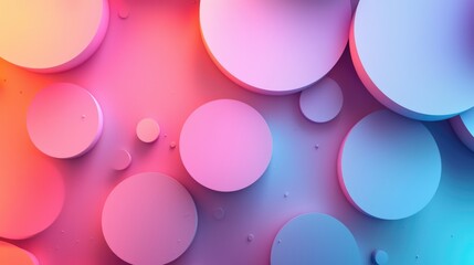 Abstract colorful circles in vibrant gradient background