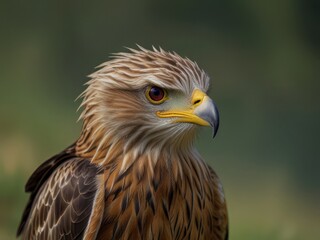 Obraz premium Majestic eagle showcasing its detailed feathers and sharp, commanding beak