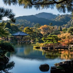 Fototapeta premium Stunning lake view intertwined with vibrant cultural traditions picture