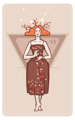 Zodiac sign character virgo, vector illustration