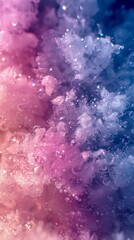 Fototapeta premium abstract image resembling fluffy clouds or underwater coral in a gradient of pink and blue hues. The texture is soft and detailed, giving the impression of delicate, organic forms floating in space