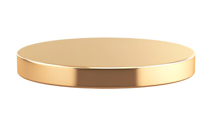 Shiny gold round podium for cosmetic product display or presentation