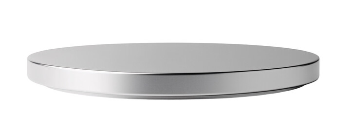 Silver round podium for cosmetic product display