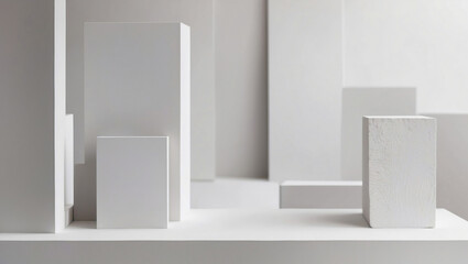 White abstract background with rectangles.