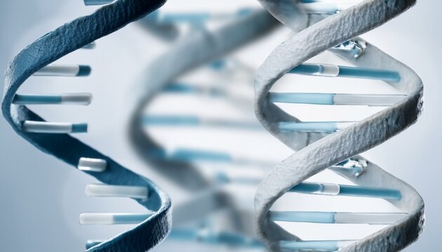 chromosome dna mRNA rRNA helix white background 