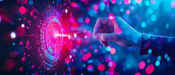 Achievement and Business Goal Success Concept - Creative business people with icon graphic interface showing employee reward giving for business success achievement. ud