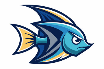 Angelfish head mascot logo design vector illustration