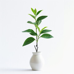 plant in a vase, white background