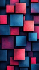 Colorful arrangement of three-dimensional cubes on a dark background showcasing vibrant contrast