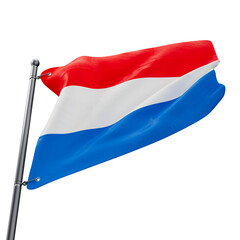 Asset 3D Realistic Flag of Luxembourg with Transparent Background