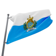 Asset 3D Realistic Flag of San Marino with Transparent Background