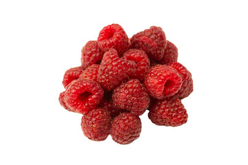 Tasty fresh raspberry isolated on a white background. Top view.