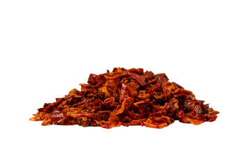 Dried tomatoes isolated on a white background.