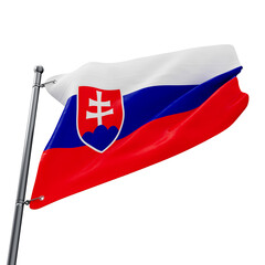Asset 3D Realistic Flag of Slovakia with Transparent Background