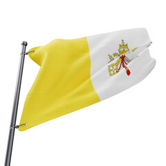 Asset 3D Realistic Flag of Vatican City with Transparent Background