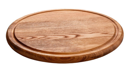 Wooden cutting board. Transparent Image. Generative Image