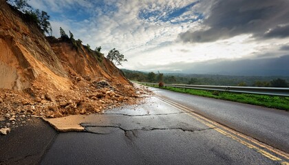  landslide and road damage 