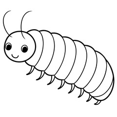Rounded Caterpillar with Soft, Repeating Segments - Vector Art