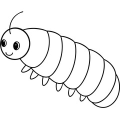 Rounded Caterpillar with Soft, Repeating Segments - Vector Art