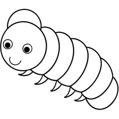 Rounded Caterpillar with Soft, Repeating Segments - Vector Art