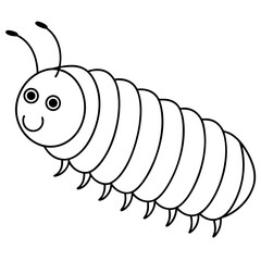 Rounded Caterpillar with Soft, Repeating Segments - Vector Art