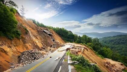  landslide and road damage 