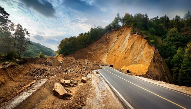  landslide and road damage 