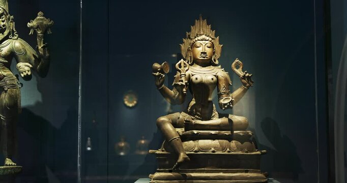 Bronze Statue Of Mahakali. Hindu Goddess Of Time And Death In Goddess-centric Tradition Of Shaktism. She Is Also Known As Supreme Being In Various Tantras And Puranas. Fierce Goddess Associated With