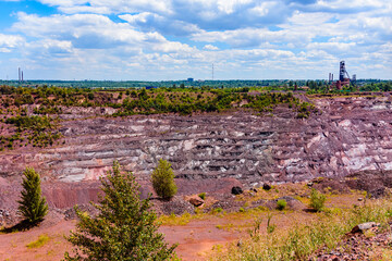 View on iron ore quarry in city Kryvyi Rih, Ukraine
