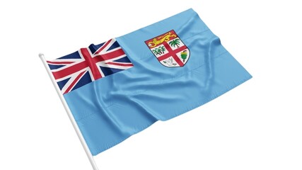 Republic of Fiji national flag isolated on white background.