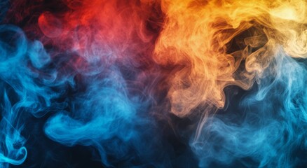 Fototapeta premium Colorful swirls of smoke blend together creating an artistic display in vibrant hues