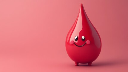 Red blood drop 3d style character wallpaper background
