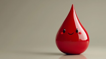 Obraz premium Red blood drop 3d style character wallpaper background