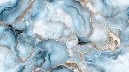 Tranquil Elegance: Sophisticated Marble Pattern in Soft Blues and Whites with Delicate Veining