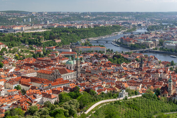 Obraz premium Mala Strana (Lesser Town) historical district seen from Petrin hill, Prague, Czech Republic