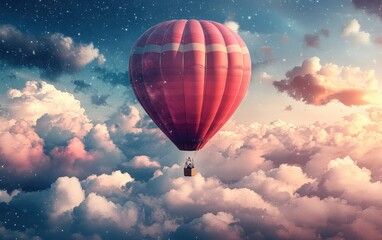 Fototapeta premium Balloons with clouds in the sky