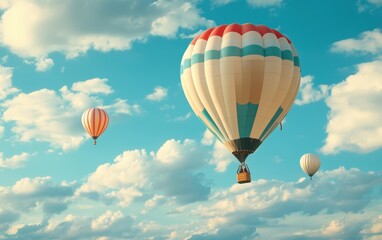 Balloons with clouds in the sky