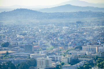Obraz premium cityscape, Tana, capital of Madagascar Poor capital Madagascar. Arial view