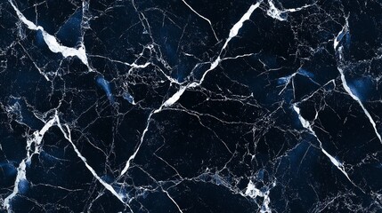 Luxurious Unseen Marble Pattern in Deep Navy Blue with White Veins