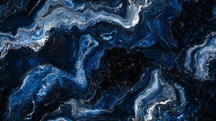 Fototapeta premium Opulent Elegance: Unseen Marble in Navy Blue and Silver Veins