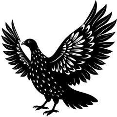 Fototapeta premium Partridge Silhouette in Flight Vector Art