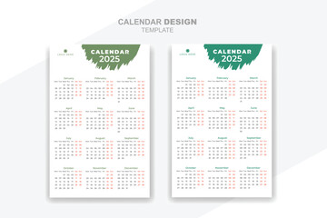 2025 calendar set design modern creative template