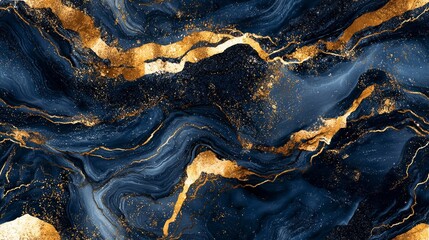 Naklejka premium Glorious Sapphire and Gold Marble Elegance for Sophisticated Interior Design