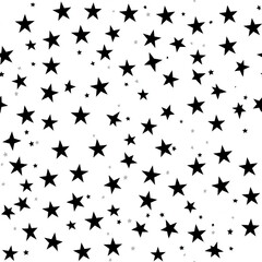 Black and white star simple seamless pattern
