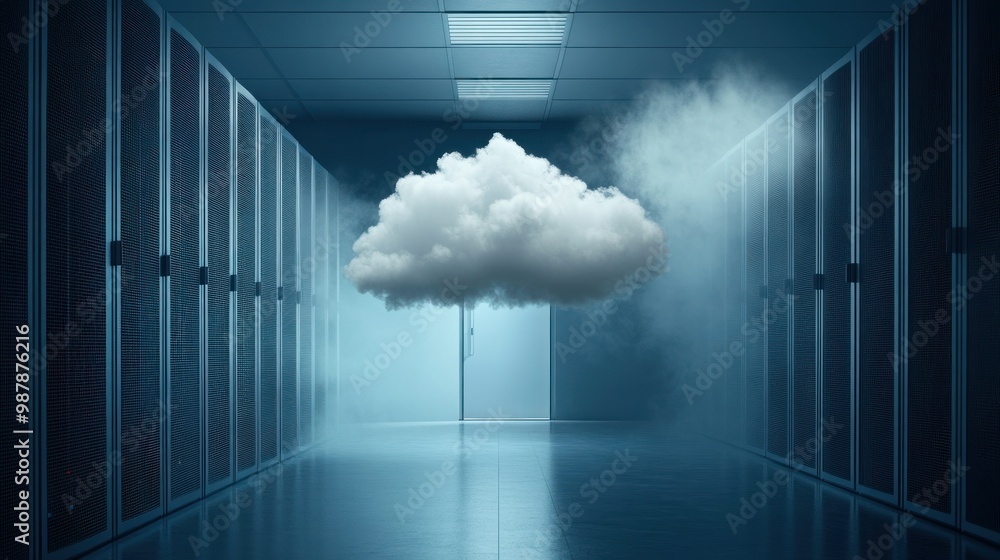 Poster cloud computing in a server room