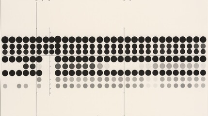 a white background with black dots and circles arranged horizontally, representing an array or table.