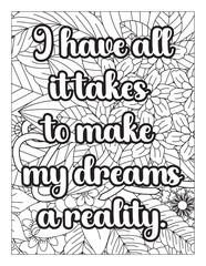 Adult Coloring page design, anxiety relief coloring book for adults. Motivational quotes coloring pages design. yourself words coloring book pages design. 
