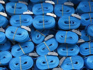 collection of blue lashsing straps