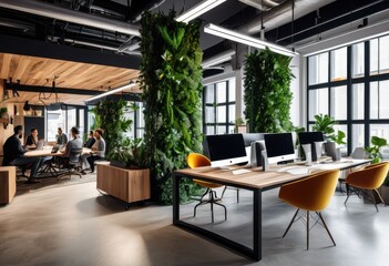 Fototapeta premium innovative flexible workspace solutions designed mobile professionals enhance productivity collaboration dynamic environments, office, flexibility